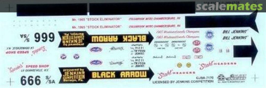 Boxart Bill Jenkins Black Arrow 1965 Super Stock Dodge. 7170/GJBA Slixx Decals Boxart Bill Jenkins Black Arrow 1965 Super Stock Dodge. 7170/GJBA Slixx Decals