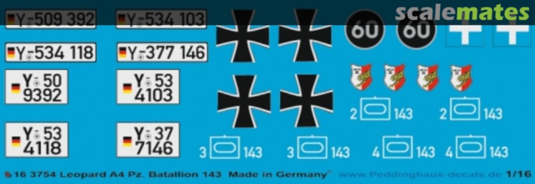 Boxart Leopard A4 Panz. Bat. 143 16 3754 Peddinghaus-Decals Boxart Leopard A4 Panz. Bat. 143 16 3754 Peddinghaus-Decals