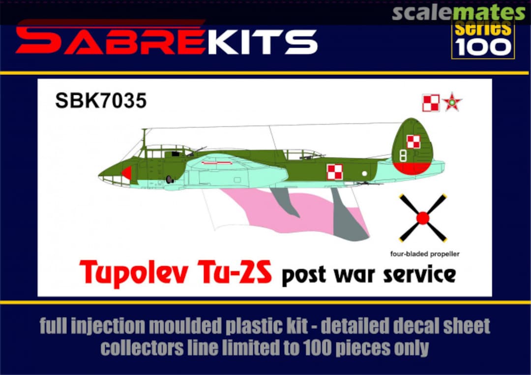 Boxart Tupolev Tu-2S post war service SBK7035 SabreKits Boxart Tupolev Tu-2S post war service SBK7035 SabreKits