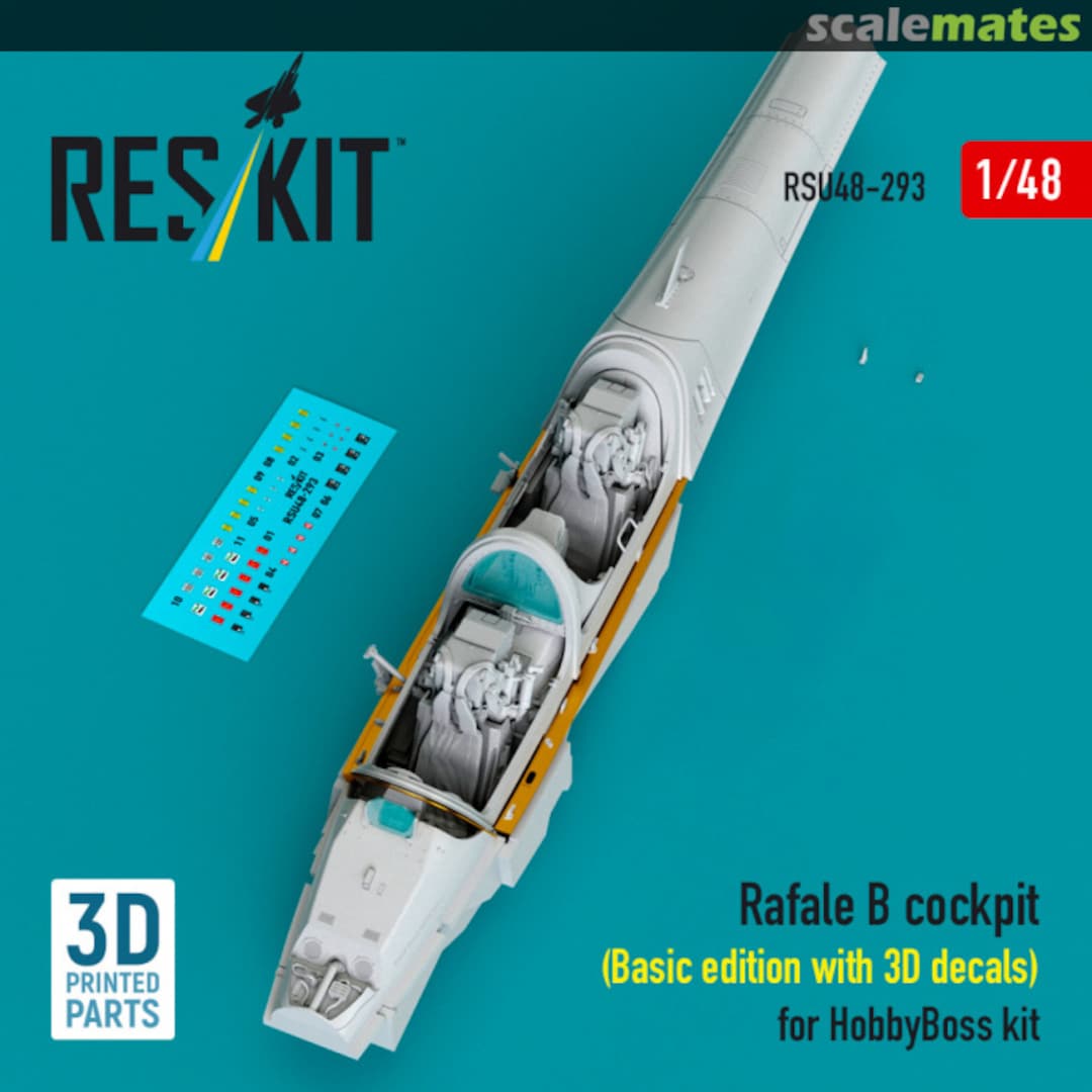 Boxart Rafale B - cockpit (Basic edition with 3D decals) (3D Printed) RSU48-0293 ResKit Boxart Rafale B - cockpit (Basic edition with 3D decals) (3D Printed) RSU48-0293 ResKit