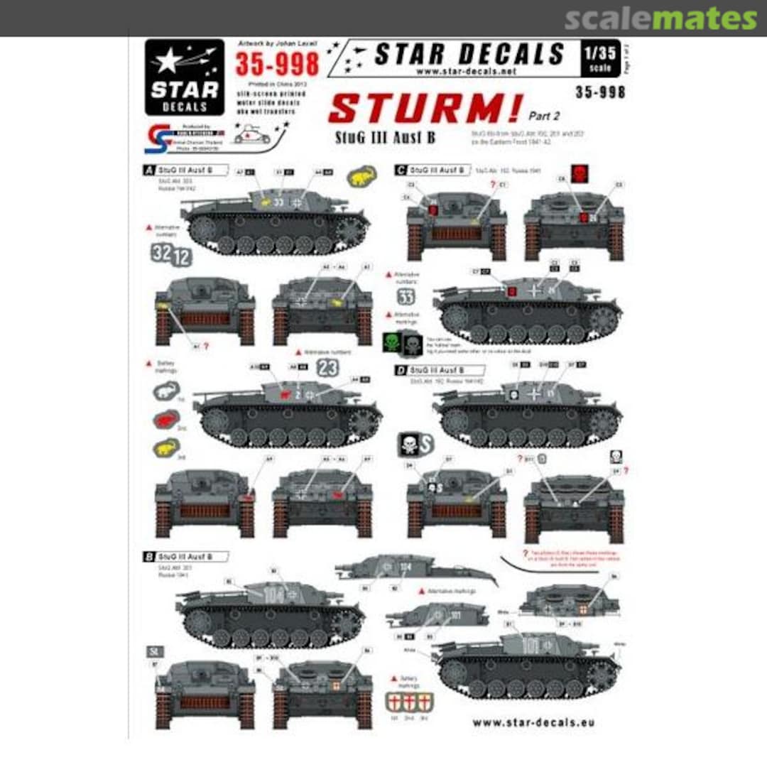 Boxart Sturm #2. StuG III Ausf B. Eastern Front 1941-42 35-998 Star Decals Boxart Sturm #2. StuG III Ausf B. Eastern Front 1941-42 35-998 Star Decals