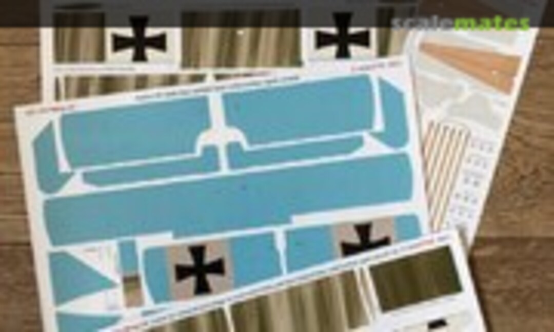 1:24 (Meng kit) Fokker DR.I streaked camouflage on unbleached linen, pale blue paint on linen undersurfaces "aged varnish" (A) (Aviattic ATT24016) ATT24016