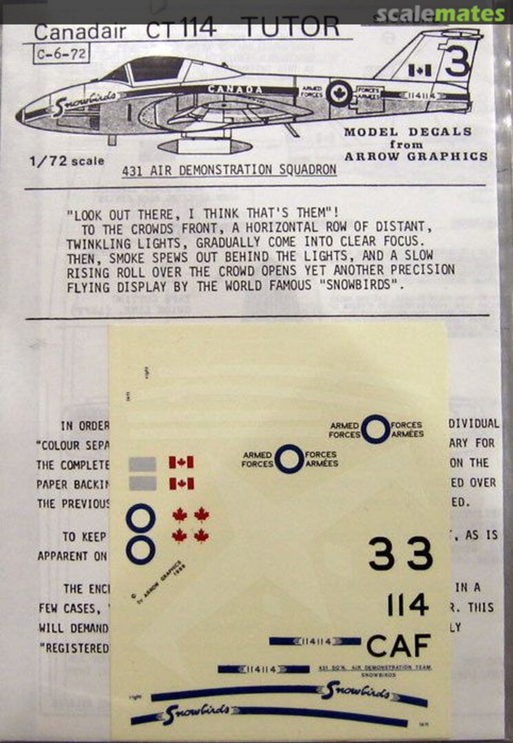 Boxart Canadair CT-114 Tutor - snowbird C-6-72 Arrow Graphics Boxart Canadair CT-114 Tutor - snowbird C-6-72 Arrow Graphics