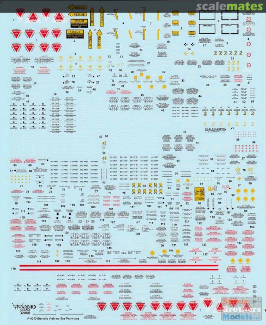 Boxart F-4C F-4D Phantom II Stencils 32008 Warbird Decals