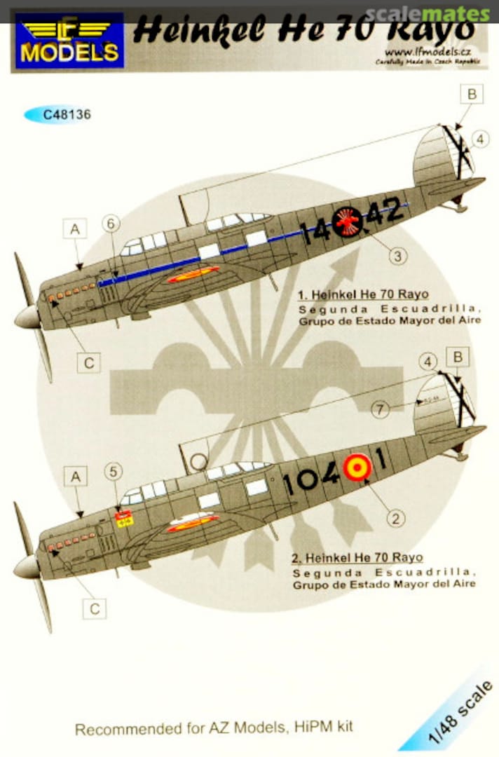 Boxart Heinkel He 70 Rayo (AZ/HiPM) C48136 LF Models