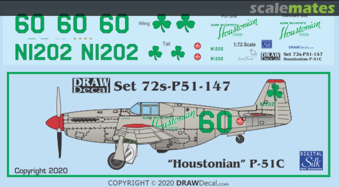 Boxart "Houstonian" P-51C 72-P51-147 Draw Decal Boxart "Houstonian" P-51C 72-P51-147 Draw Decal