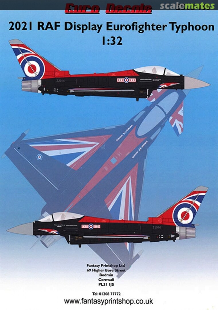 Boxart 2021 RAF Display Eurofighter Typhoon ED32-136 Euro Decals Boxart 2021 RAF Display Eurofighter Typhoon ED32-136 Euro Decals