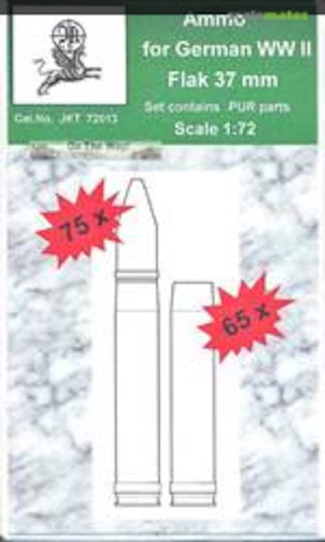 Boxart 3,7cm flak/gun empty cartridges JKT72013 JK Resin Boxart 3,7cm flak/gun empty cartridges JKT72013 JK Resin