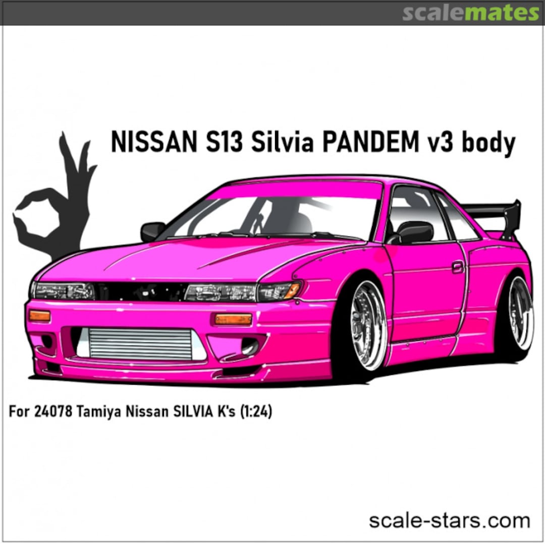 Boxart Body kit Pandem V3 for S13 Silvia 1/24 S124-100 Scale Stars Boxart Body kit Pandem V3 for S13 Silvia 1/24 S124-100 Scale Stars
