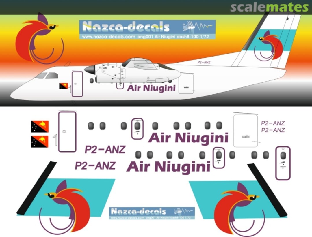 Boxart Air Niugini Dash-8-100 ang001 Nazca decals