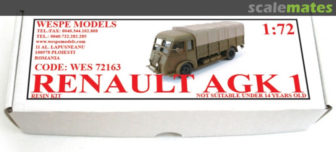 Boxart Renault AGK 1 WES 72163 Wespe Models Boxart Renault AGK 1 WES 72163 Wespe Models