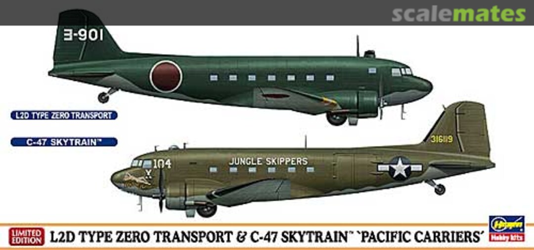 Boxart L2D Type Zero Transport & C-47 Skytrain "Pacific Carriers" 10687 Hasegawa Boxart L2D Type Zero Transport & C-47 Skytrain "Pacific Carriers" 10687 Hasegawa