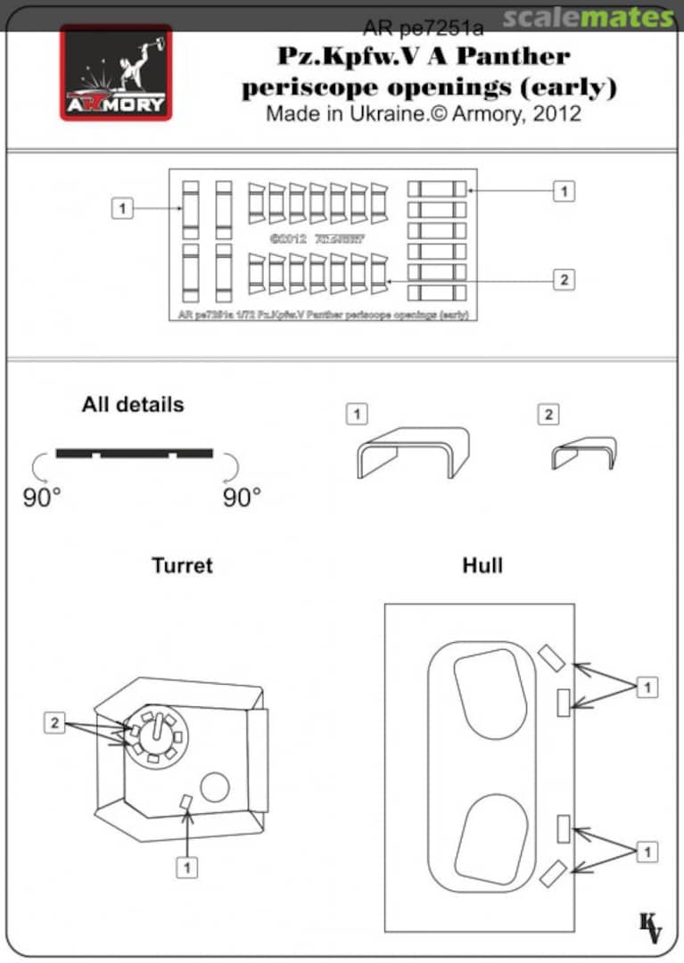Boxart Periskope für Pz.Kpfw. V Ausf. A Panther, frühe Version pe7251a Armory Boxart Periskope für Pz.Kpfw. V Ausf. A Panther, frühe Version pe7251a Armory