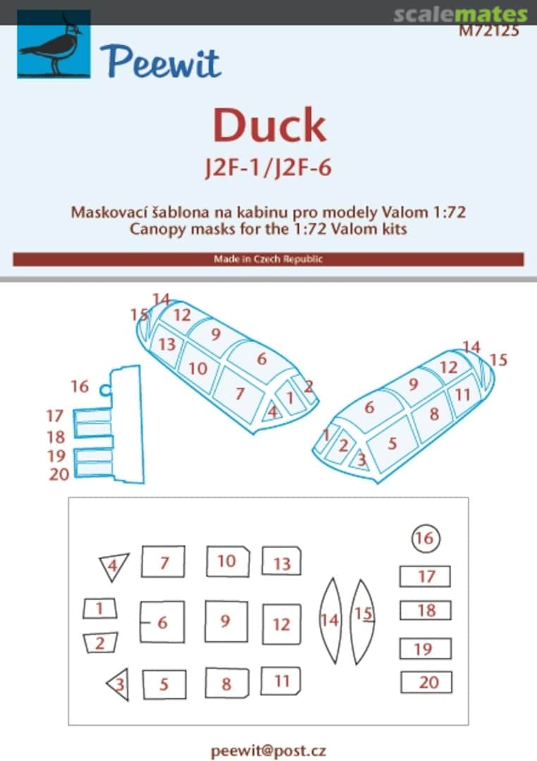 Boxart Canopy Mask: J2F-1/J2F-6 Duck - Valom M72125 Peewit Boxart Canopy Mask: J2F-1/J2F-6 Duck - Valom M72125 Peewit