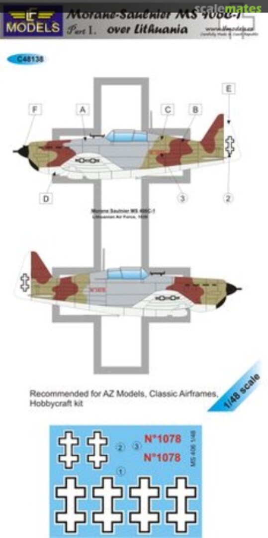 Boxart Morane-Saulnier MS.406C1 over Lithuania C48138 LF Models
