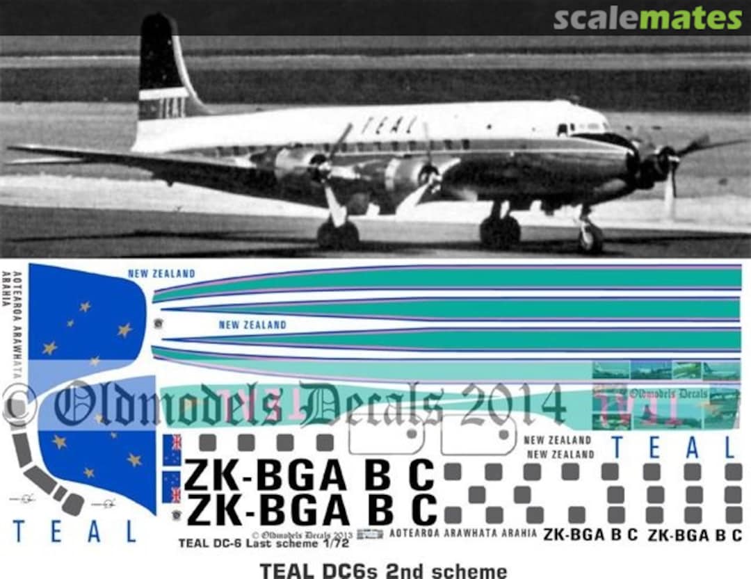 Boxart TEAL DC6 last schemes OMD0219 Oldmodels Decals Boxart TEAL DC6 last schemes OMD0219 Oldmodels Decals