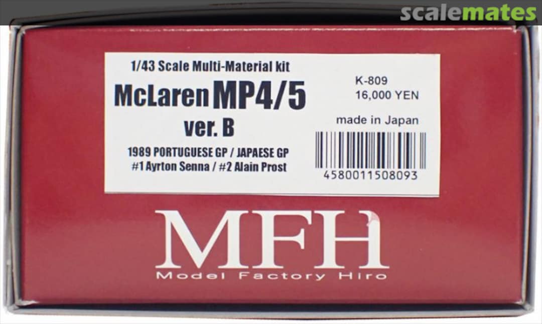 Boxart McLaren MP4/5 K-809 Model Factory Hiro Boxart McLaren MP4/5 K-809 Model Factory Hiro