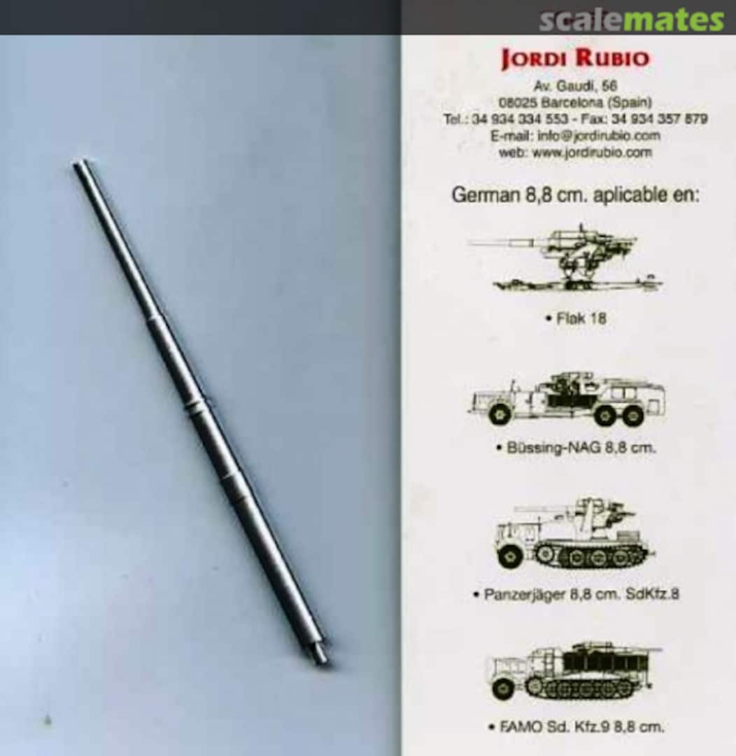 Boxart 8,8cm FlaK 18 Barrel (3-pc type) TG-35B Jordi Rubio Boxart 8,8cm FlaK 18 Barrel (3-pc type) TG-35B Jordi Rubio