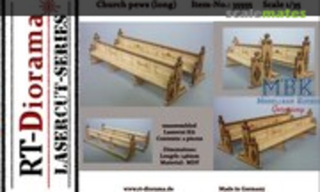 1:35 Church pews (long) / Kirchenb?nke (lang) 1/35 (RT-Diorama 35555) 35555