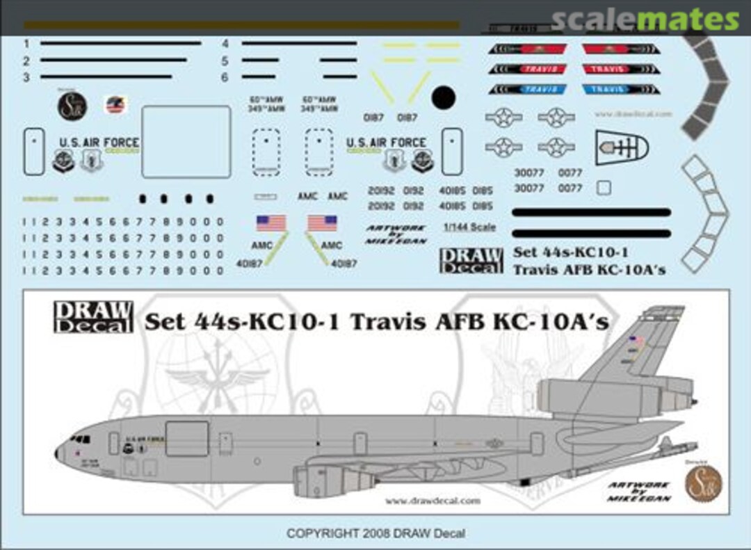 Boxart USAF KC-10A Travis AFB 44s-KC10-1 Draw Decal Boxart USAF KC-10A Travis AFB 44s-KC10-1 Draw Decal