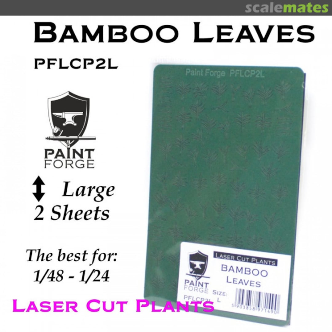Boxart Liście Bambusa - Rośliny Wycinane Laserowo Rozmiar L (2 Arkusze) PFLCP2L Paint Forge Boxart Liście Bambusa - Rośliny Wycinane Laserowo Rozmiar L (2 Arkusze) PFLCP2L Paint Forge