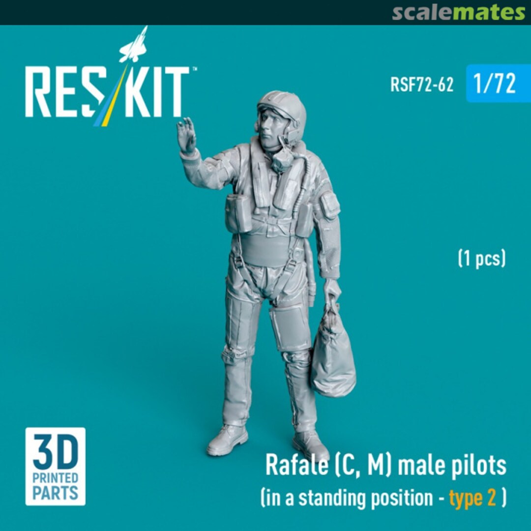 Boxart Rafale (C, M) male pilot (in a standing position - type 2) (1 pcs) (3D Printed) RSF72-0062 ResKit Boxart Rafale (C, M) male pilot (in a standing position - type 2) (1 pcs) (3D Printed) RSF72-0062 ResKit