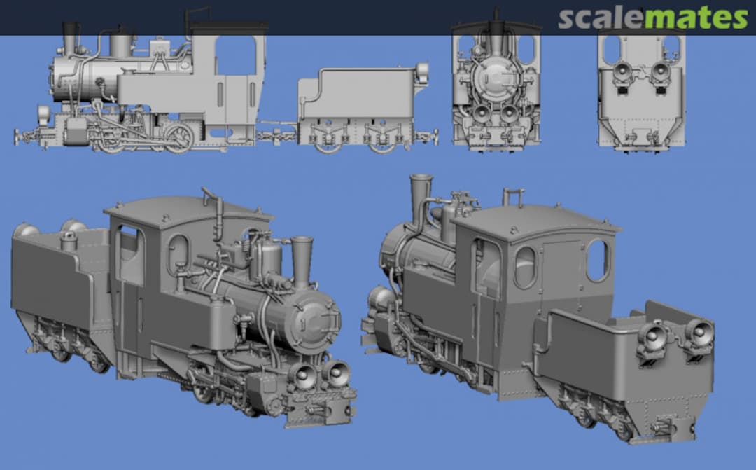 Boxart Field railway steam locomotive with tender GF 72 WW2-1203 Germania Figuren Boxart Field railway steam locomotive with tender GF 72 WW2-1203 Germania Figuren