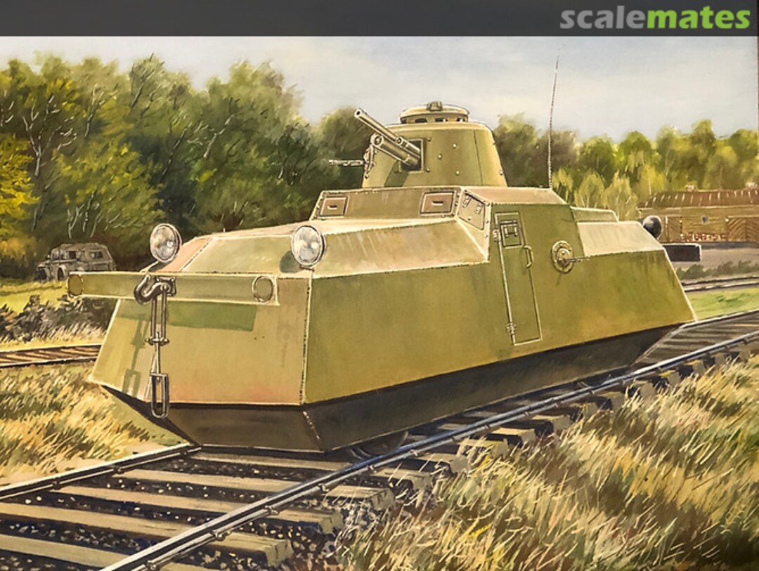Boxart Armored Railroad Car D-37 With The Turret Of The D-13 Armored Car 705 UM Military Technics Boxart Armored Railroad Car D-37 With The Turret Of The D-13 Armored Car 705 UM Military Technics