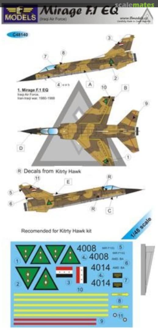 Boxart Dassault Mirage F.1 EQ Iraqi Air Force (KITTYH) C48140 LF Models Boxart Dassault Mirage F.1 EQ Iraqi Air Force (KITTYH) C48140 LF Models