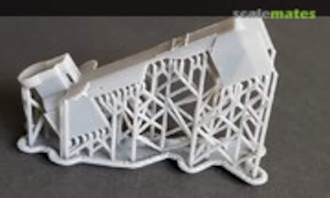 1:400 Gneisenau Hangar, 1942, with open doors (Model Monkey 400-GneisHangar42.od) 400-GneisHangar42.od