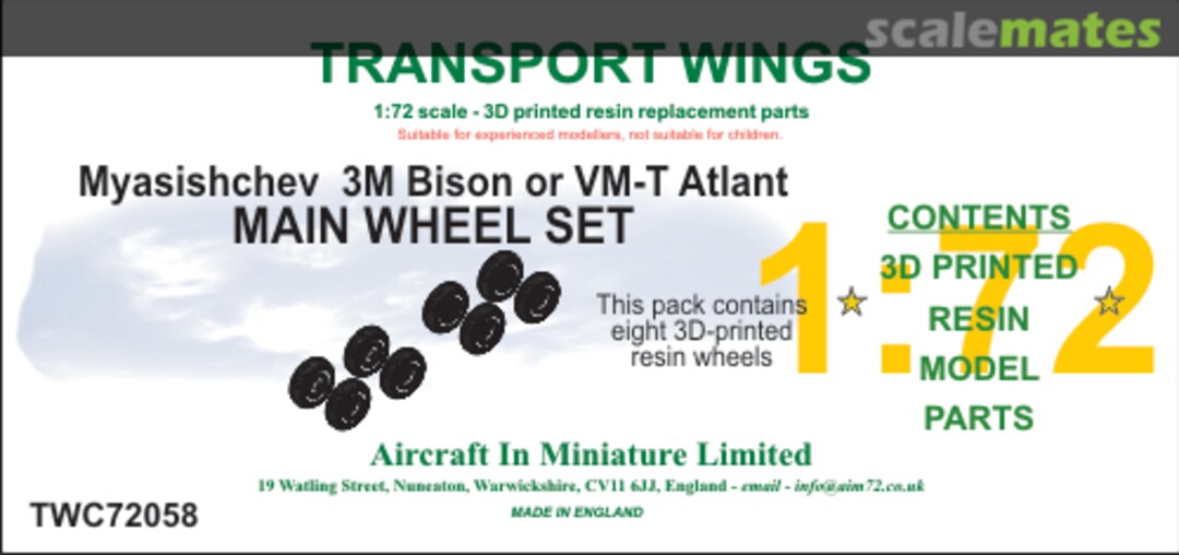 Boxart Myasishchev 3M Bison or VM-T Altlant Wheel set TWC72058 Aircraft In Miniature Ltd Boxart Myasishchev 3M Bison or VM-T Altlant Wheel set TWC72058 Aircraft In Miniature Ltd