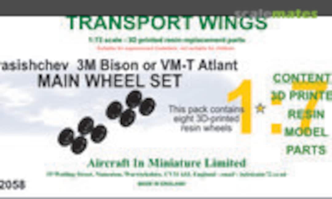 1:72 Myasishchev 3M Bison or VM-T Altlant Wheel set (Aircraft In Miniature Ltd TWC72058) TWC72058