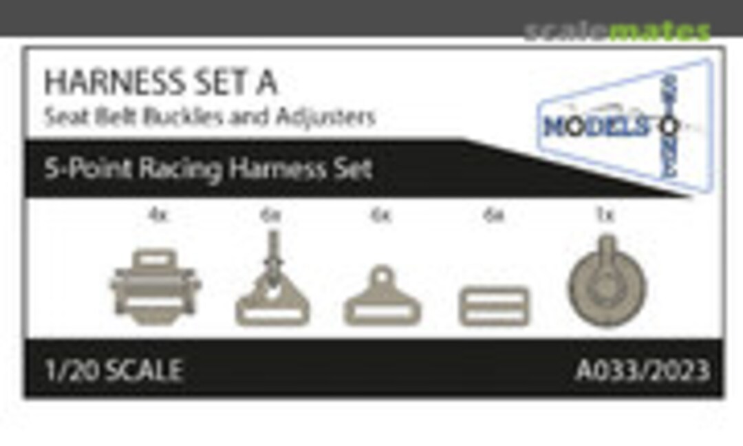 1:20 Harness Set A - 5-Point Racing Harness Set (Stone Models A033/2023) A033/2023
