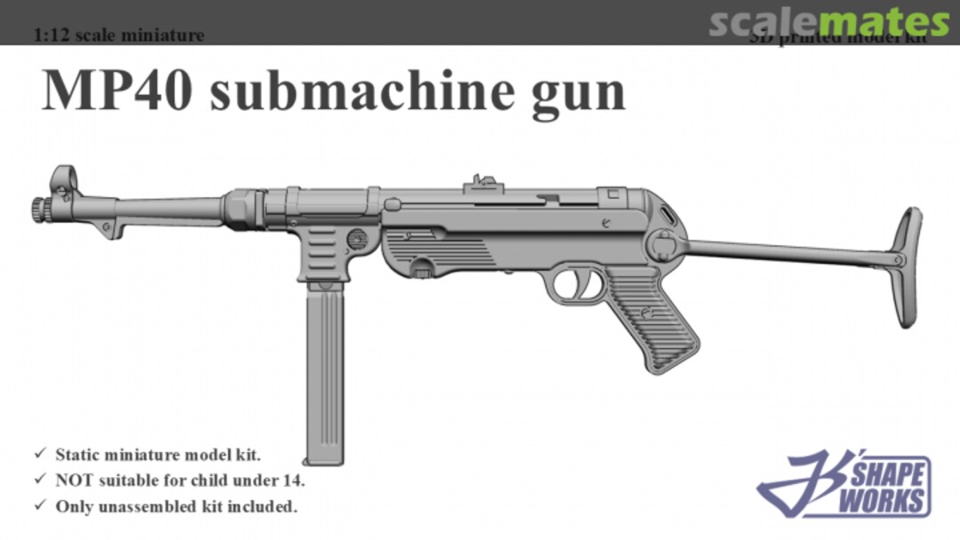 Boxart MP40 submachine gun JS12A053 Js' Shapeworks