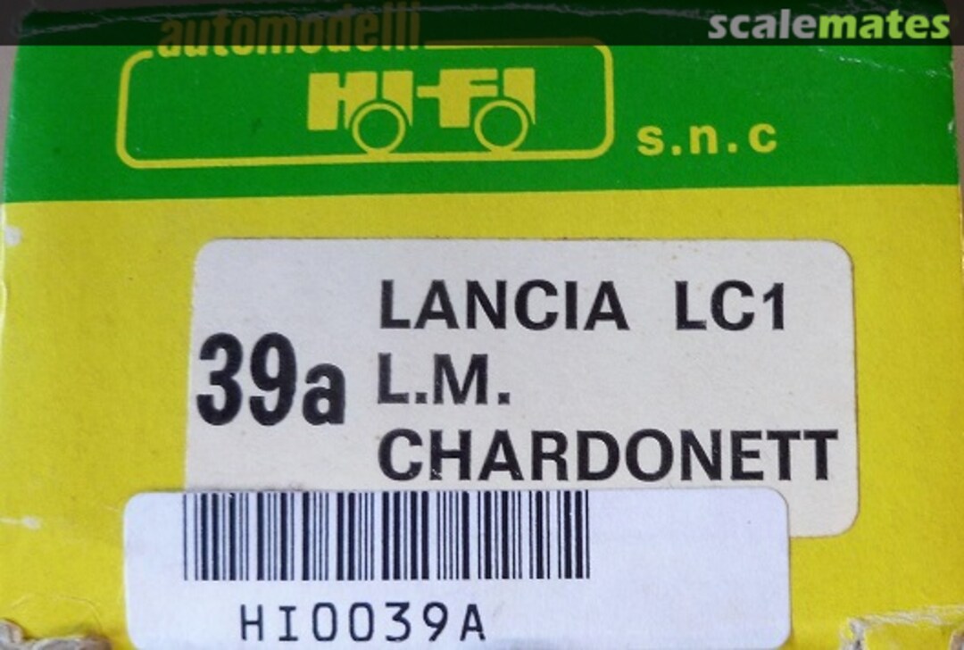Boxart Lancia LC1 "Chardonnet" 39A Hi Fi Automodelli Boxart Lancia LC1 "Chardonnet" 39A Hi Fi Automodelli