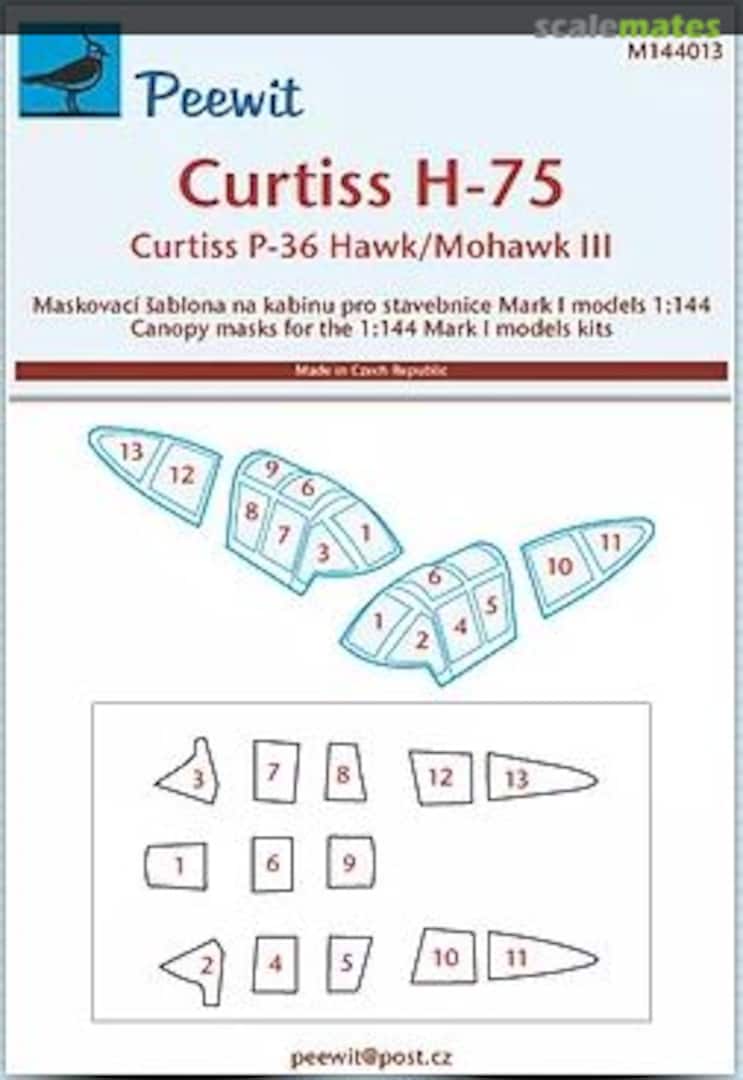 Boxart Curtiss H-75 - P-36 Hawk/Mohawk III M144013 Peewit Boxart Curtiss H-75 - P-36 Hawk/Mohawk III M144013 Peewit