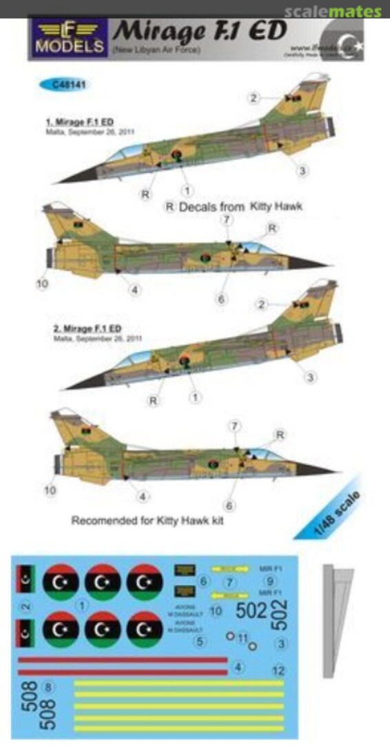 Boxart Dassault Mirage F.1 ED New Libyan AF C48141 LF Models Boxart Dassault Mirage F.1 ED New Libyan AF C48141 LF Models