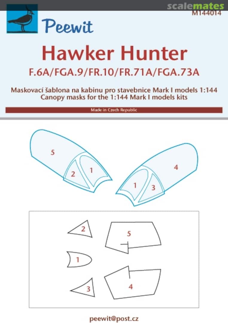 Boxart Canopy Mask Hawker Hunter F.6A - Mark I M144014 Peewit Boxart Canopy Mask Hawker Hunter F.6A - Mark I M144014 Peewit