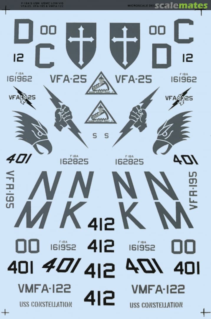 Boxart F-18A’s USN USMC Low Vis 32-0059 Microscale Boxart F-18A’s USN USMC Low Vis 32-0059 Microscale