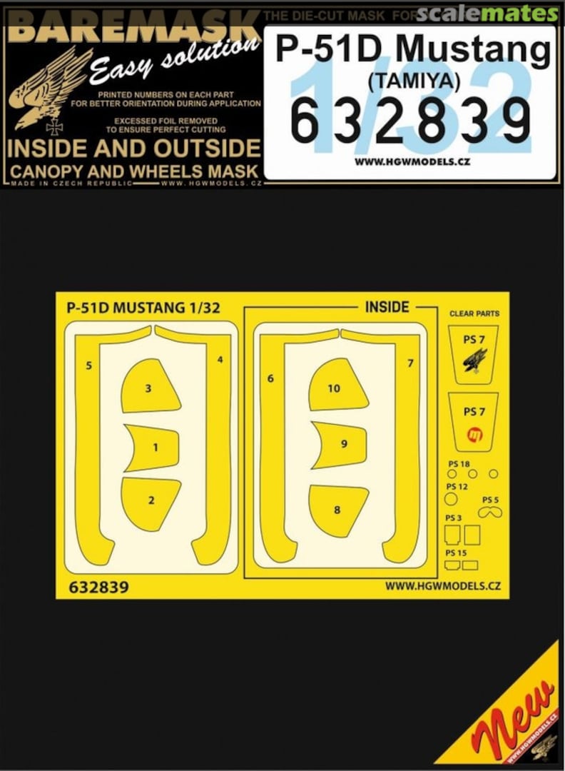 Boxart P-51D Mustang masks 632839 HGW Models Boxart P-51D Mustang masks 632839 HGW Models