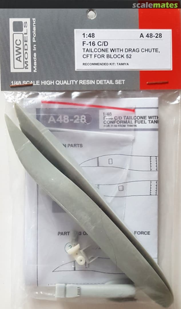 Boxart F-16 C/D Tailcone with Drag Chute, CFT for Block 52 A48-28 AWC Models