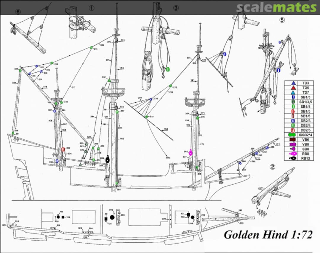 Boxart Golden Hind - Running Rigging Wooden Blocks Set SET-098GH02 HiSModel Boxart Golden Hind - Running Rigging Wooden Blocks Set SET-098GH02 HiSModel