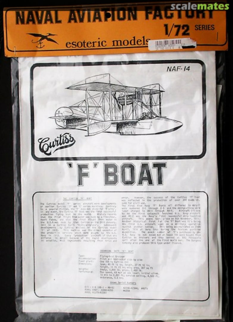Boxart Curtiss 'F' Boat NAF-14 Esoteric Models Boxart Curtiss 'F' Boat NAF-14 Esoteric Models