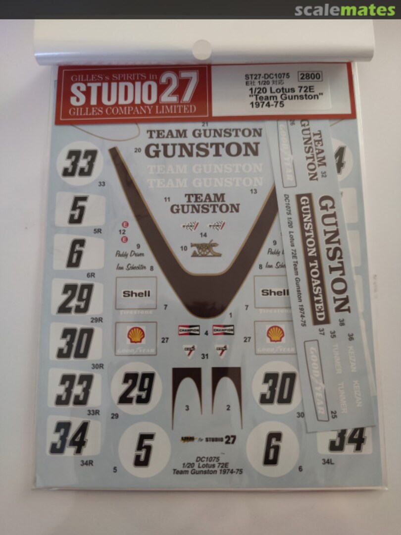 Boxart Lotus 72E Team Gunston 1974-75 ST27-DC1075 Studio27 Boxart Lotus 72E Team Gunston 1974-75 ST27-DC1075 Studio27