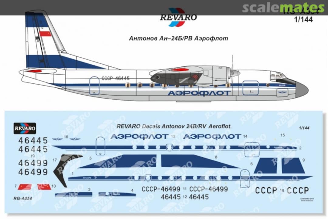 Boxart Antonov An-24B/RV Aeroflot RG-A054 Revaro Boxart Antonov An-24B/RV Aeroflot RG-A054 Revaro