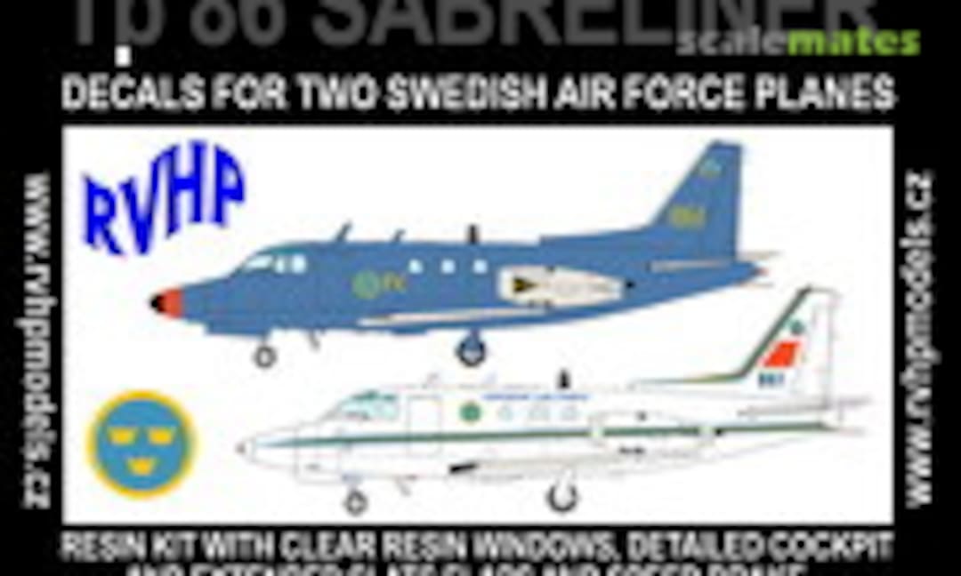 Tp86 Sabreliner [Swedish Air Force] (2 Type Decal) (Plastic model) (RVHP 72076)