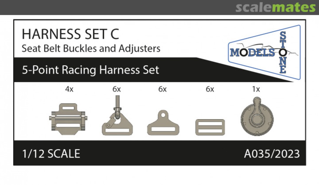 Boxart Harness Set C - 5-Point Racing Harness Set A035/2023 Stone Models
