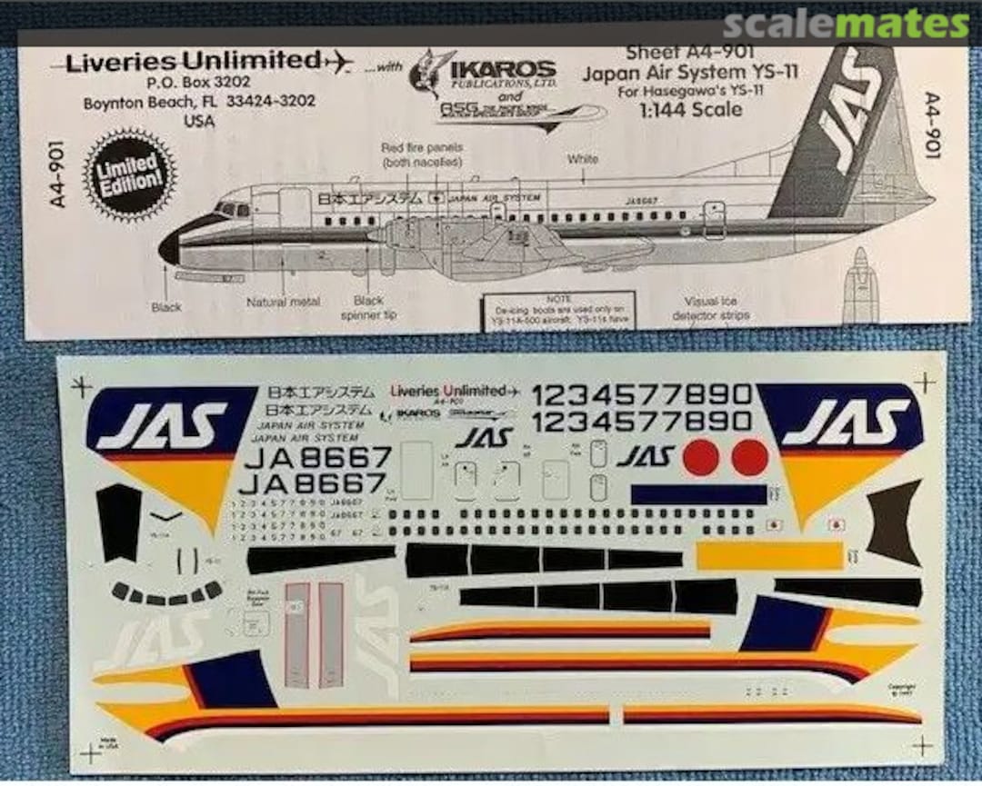 Boxart Japan Air System YS-11 A4-901 Liveries Unlimited/Airway Graphics Boxart Japan Air System YS-11 A4-901 Liveries Unlimited/Airway Graphics