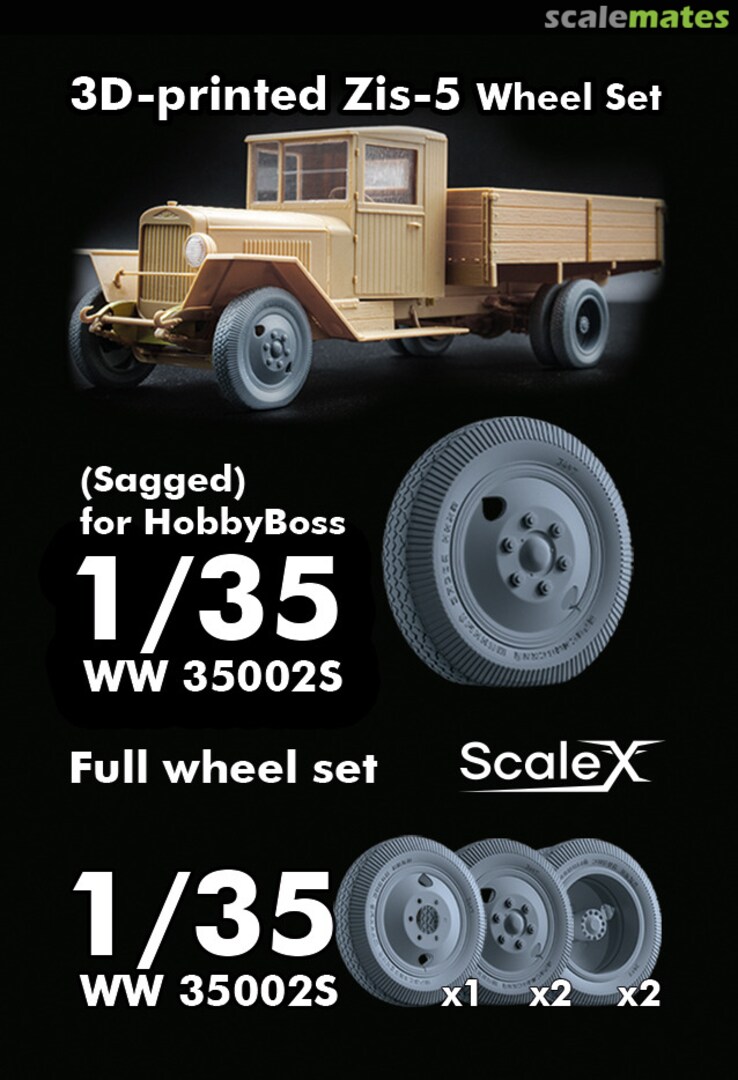 Boxart Zis-5 Wheel Set (Sagged) WW 35002S ScaleX Boxart Zis-5 Wheel Set (Sagged) WW 35002S ScaleX