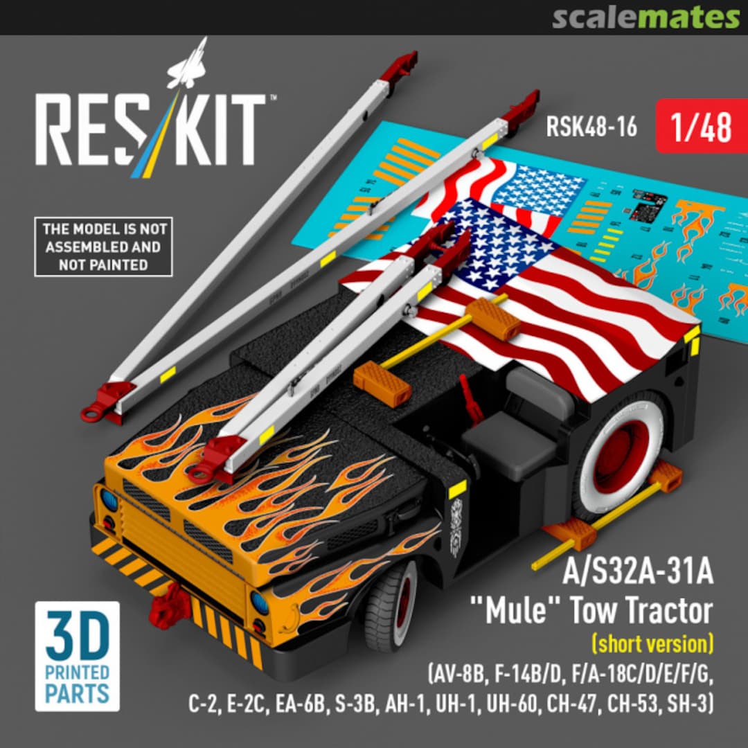 Boxart A/S32A-31A Mule Tow Tractor (short version) (3D Printed) RSK48-0016 ResKit Boxart A/S32A-31A Mule Tow Tractor (short version) (3D Printed) RSK48-0016 ResKit